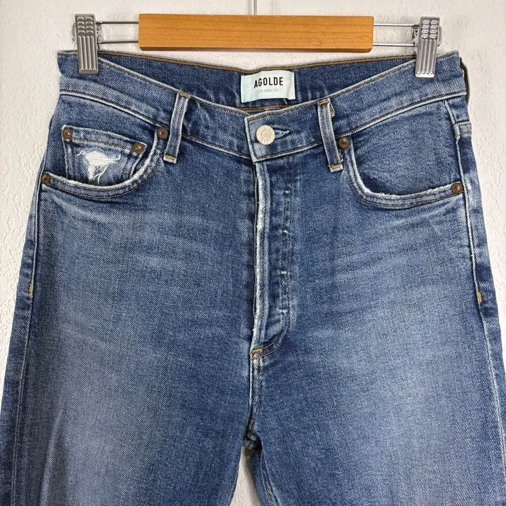 Agolde High Waisted Skinny Ankle Jeans Hidden‎ Button Fly Size 27